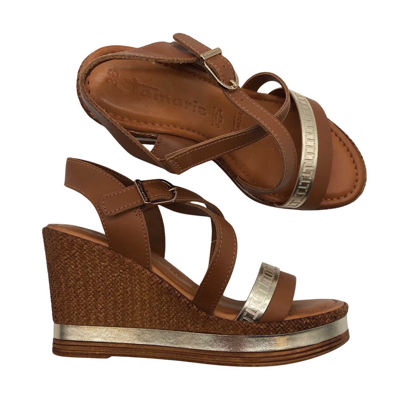 Unisex Tamaris - Kiilkontsaga rihmikud, suurus 36 - Pruun (1)