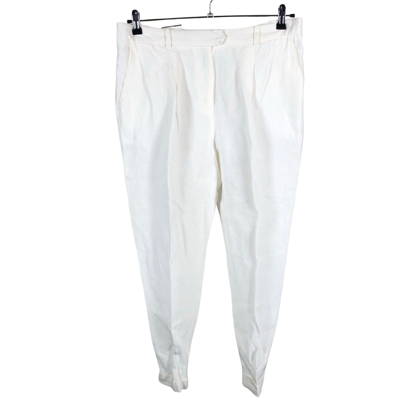 Unisex 120% Lino - Mittevenivad püksid, suurus 42 - Valge (1)