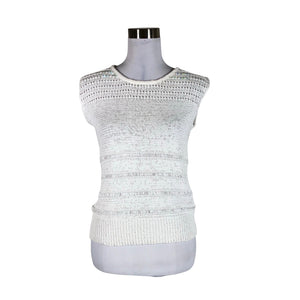 Unisex Ril's - Kootud vest, suurus 40 - Valge (1)