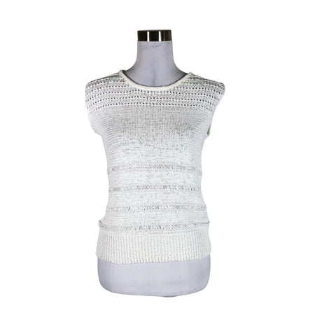 Unisex Ril's - Kootud vest, suurus 40 - Valge ()
