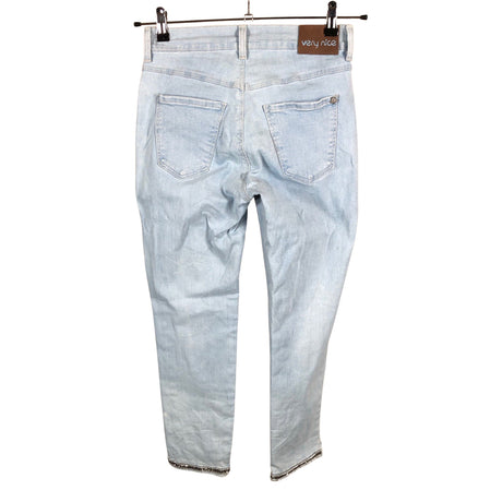 Unisex Very Nice - Teksast poolpikad püksid, suurus W28 - Helesinine (2)