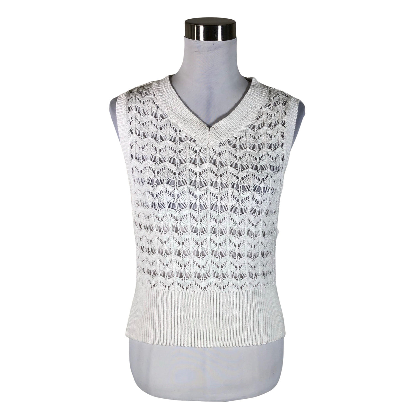 Unisex Lindex - Kootud vest, suurus 36 - Valge (1)