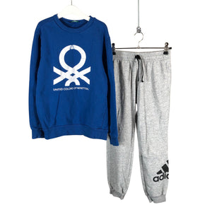 Unisex Adidas - Dressikangast püksid, suurus 134 - 140 - Hall (1)