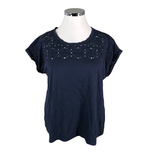 Unisex Zizzi - Lühikeste käistega pluus, suurus 42 - Sinine (1)