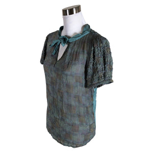 Unisex Schumacher - Lühikeste käistega pluus, suurus 38 - Helesinine (3)