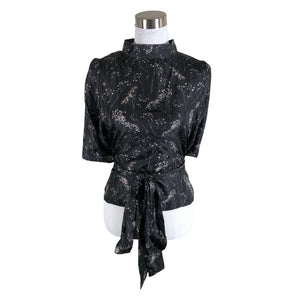 Unisex Uhana Design - Lühikeste käistega pluus, suurus 38 - Must (1)