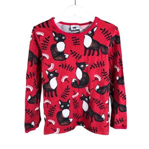 Unisex PaaPii - Trikotaažist pluus, suurus 110 - 116 - Punane (1)