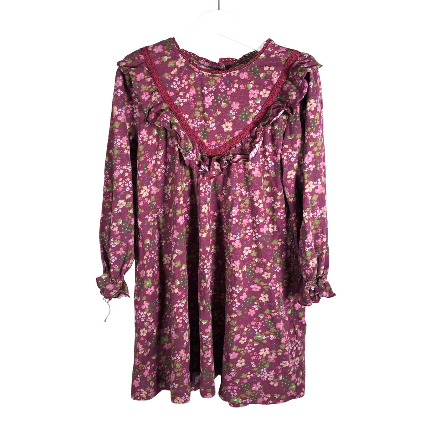 Unisex Bogi - Trikotaažist kleit, suurus 104 - 110 - Veinipunane (1)