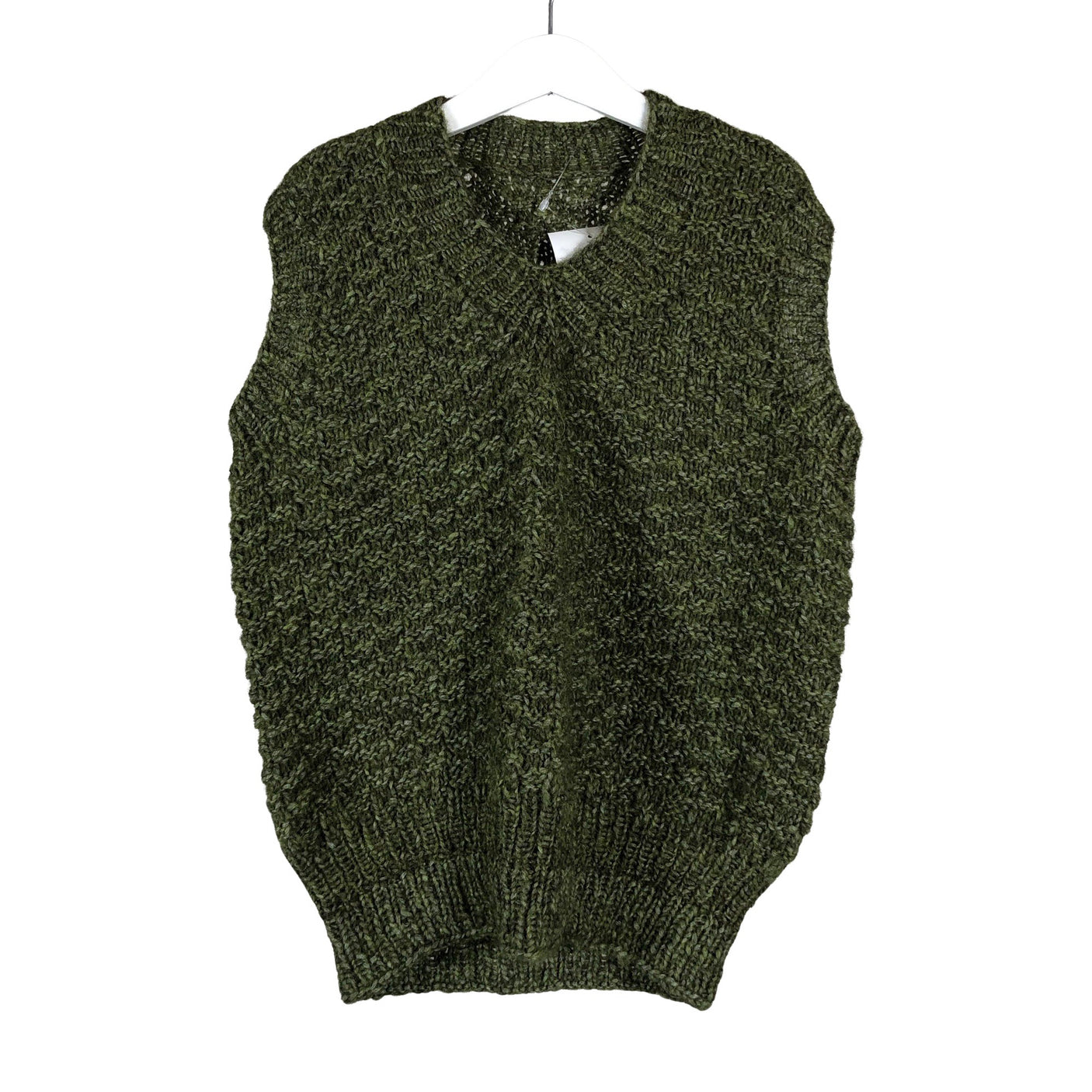 Unisex Handmade - Kootud vest, suurus 146 - 152 - Roheline (1)