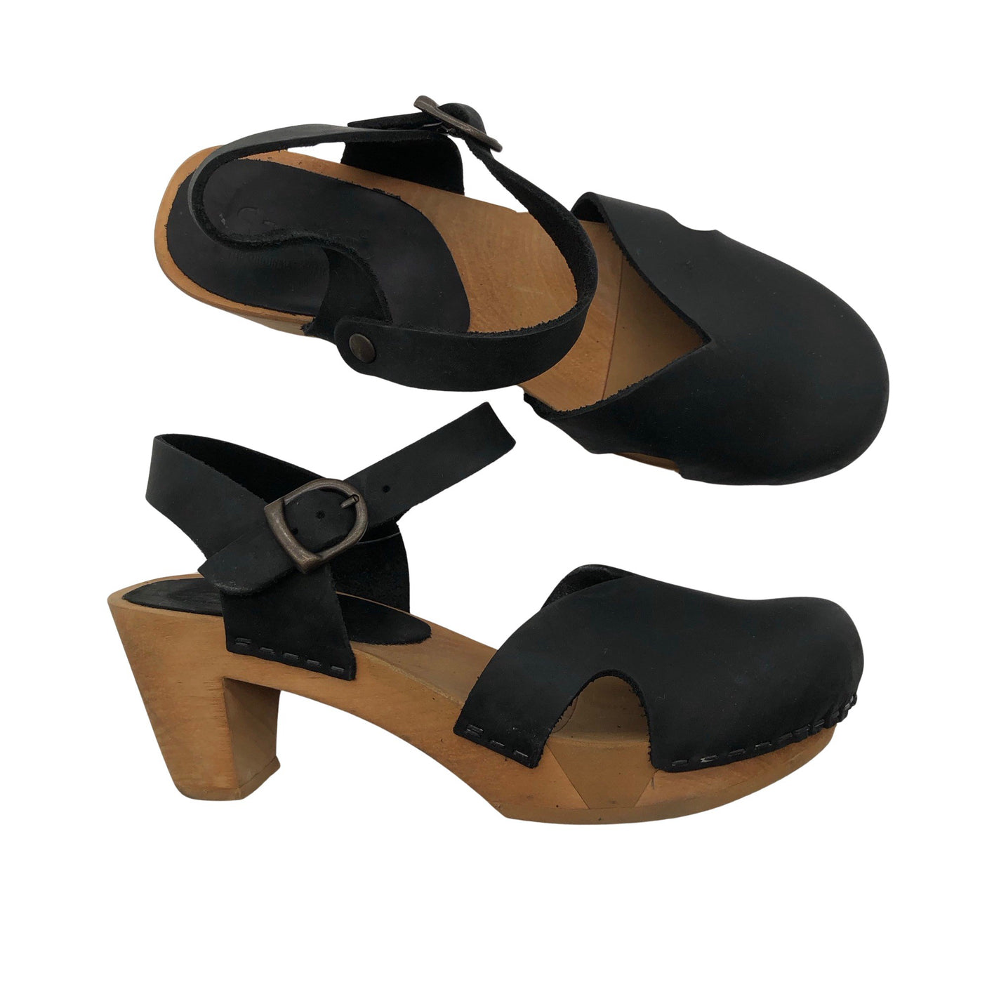 Unisex Janita - Kontsaga rihmikud, suurus 35 - Must (1)