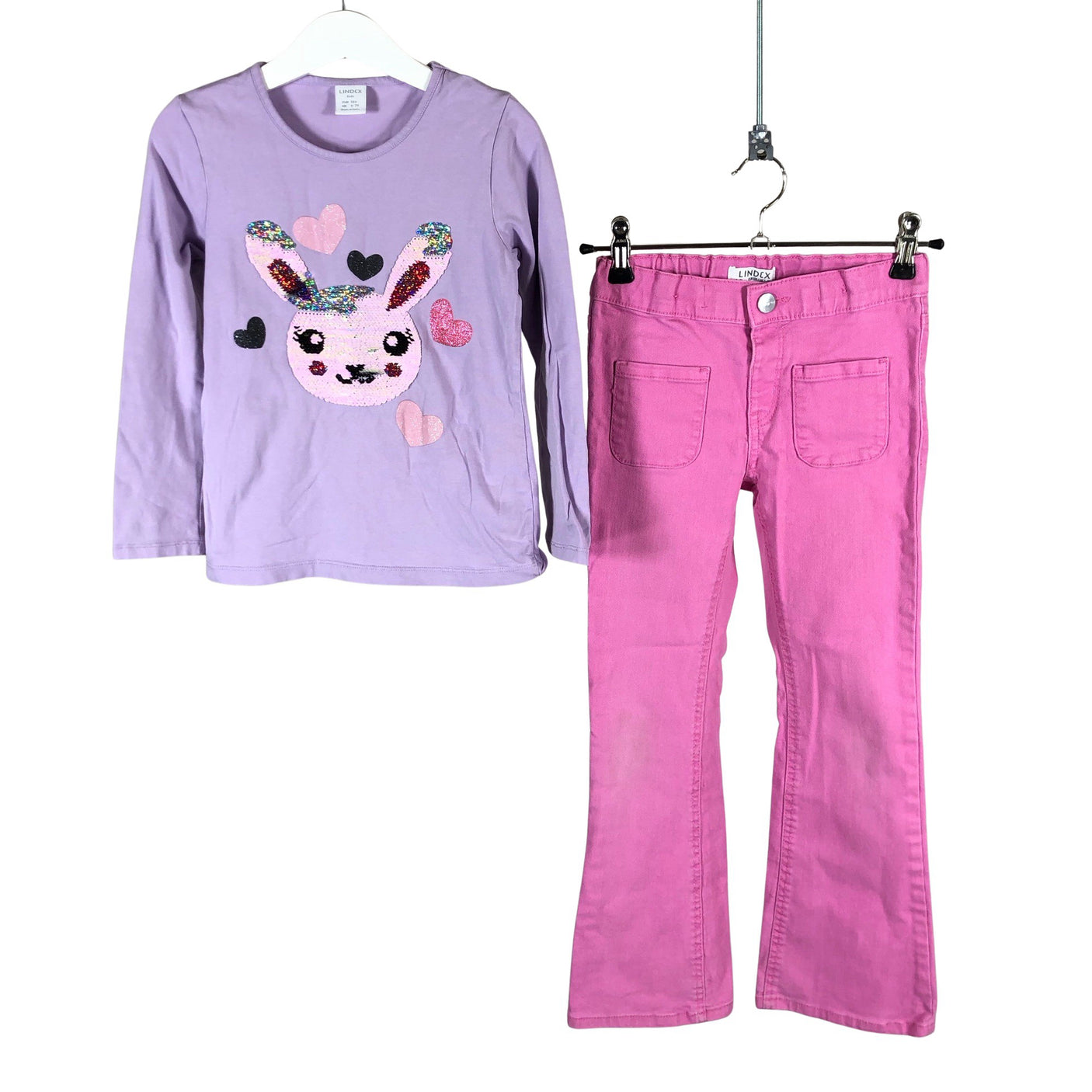 Unisex Lindex - Teksad, suurus 122 - 128 - Roosa (1)
