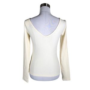 Unisex Anna Field - Trikotaažist pluus, suurus 38 - Looduslik valge (2)