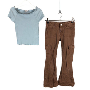 Unisex Lindex - Mittevenivad püksid, suurus 122 - 128 - Pruun (1)