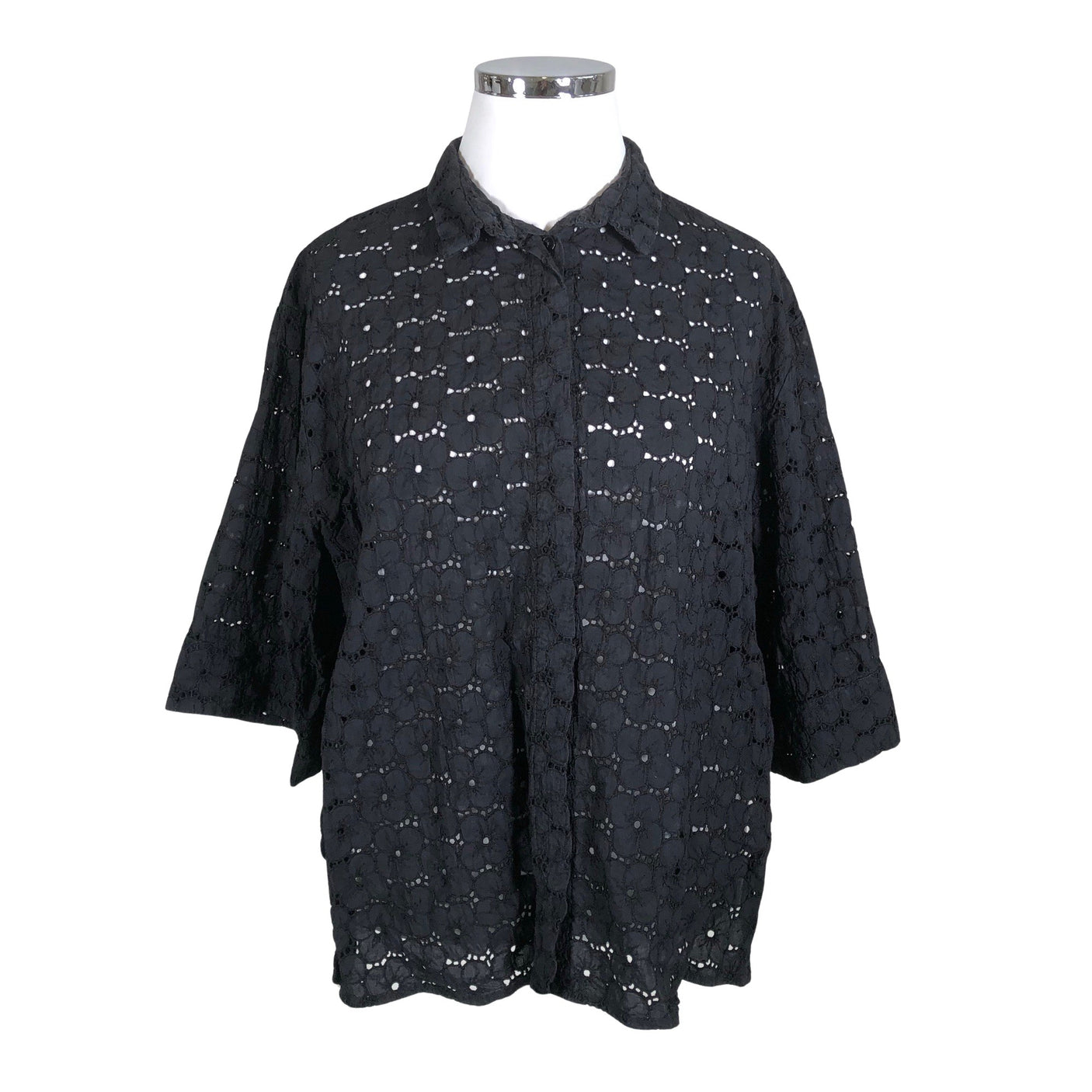 Unisex Uhana Design - Lühikeste käistega pluus, suurus 44 - Must (1)