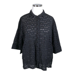 Unisex Uhana Design - Lühikeste käistega pluus, suurus 44 - Must (1)