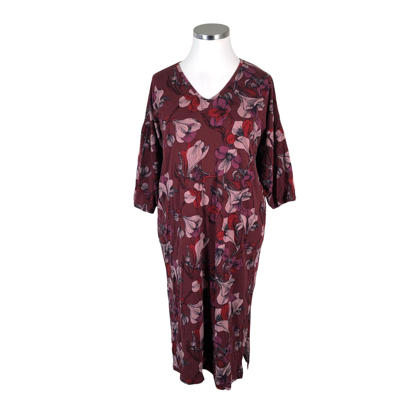 Unisex Nanso - Trikotaažist kleit, suurus 40 - Veinipunane (1)