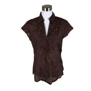 Unisex Gerry Weber - Lühikeste käistega pluus, suurus 40 - Pruun (1)
