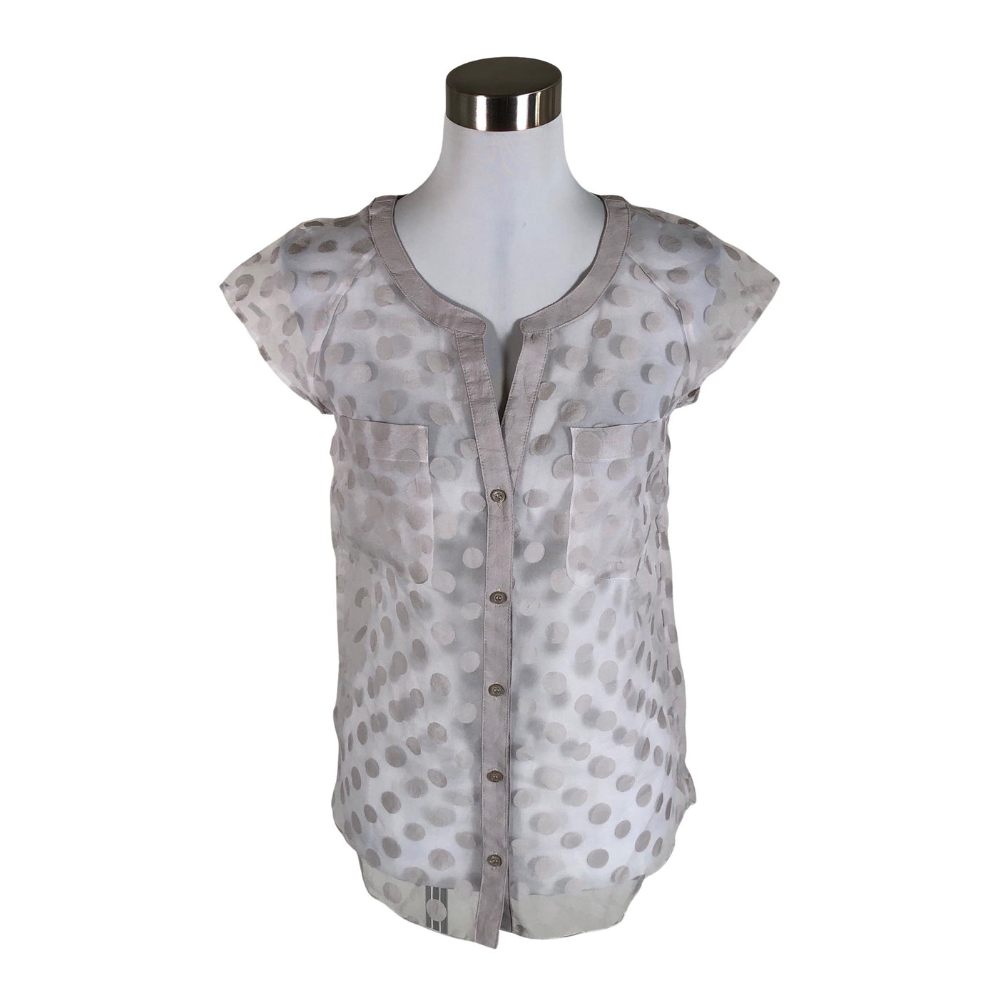 Unisex Sisley - Lühikeste käistega pluus, suurus 36 - Hall (1)