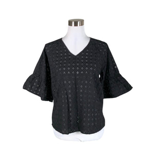 Unisex Nanso - Lühikeste käistega pluus, suurus 36 - Must (1)