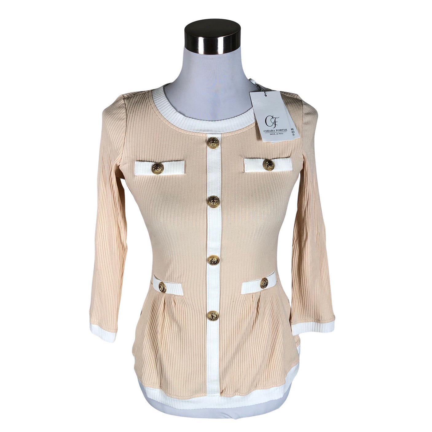 Unisex Chiara Forthi - Trikotaažist pluus, suurus 38 - Beige (1)
