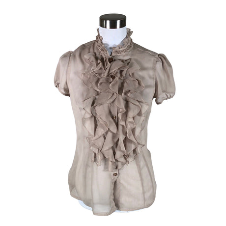 Unisex Andiata - Lühikeste käistega pluus, suurus 38 - Beige ()
