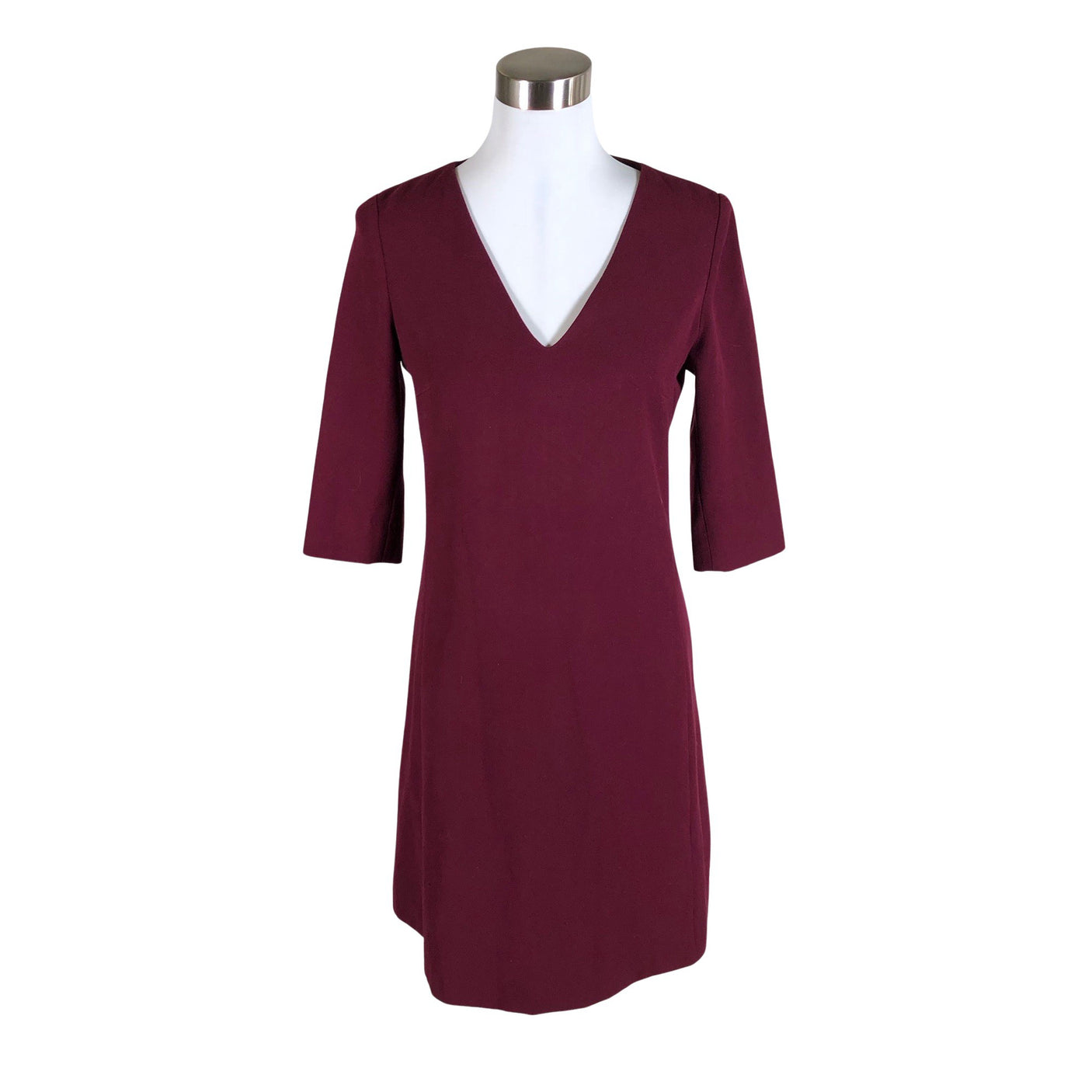 Unisex Massimo Dutti - Õhuke kleit, suurus 38 - Veinipunane (1)