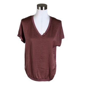 Unisex Lindex - Lühikeste käistega pluus, suurus 40 - Veinipunane (1)