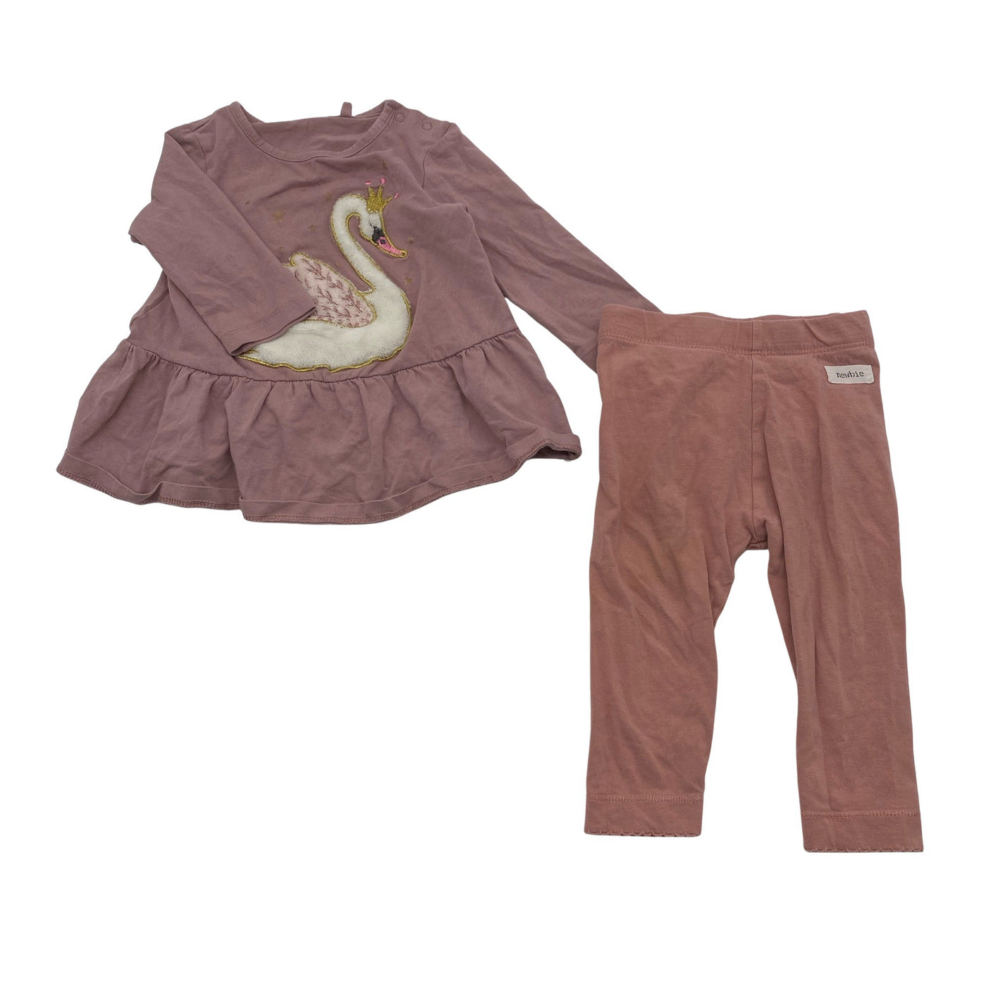 Unisex Lindex - Trikotaažist kleit, suurus 62 - 68 - Heleroosa (1)