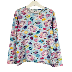 Unisex Pop & Co Helsinki - Trikotaažist pluus, suurus 122 - 128 - Helesinine (1)