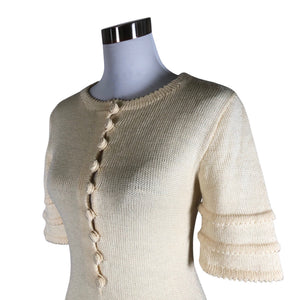 Unisex Karelinka - Kootud kleit, suurus 36 - Looduslik valge (3)