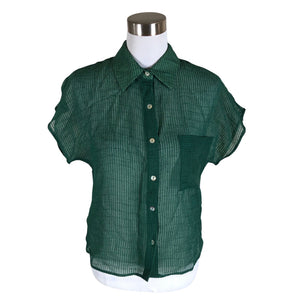 Unisex adL - Lühikeste käistega pluus, suurus 36 - Roheline (1)