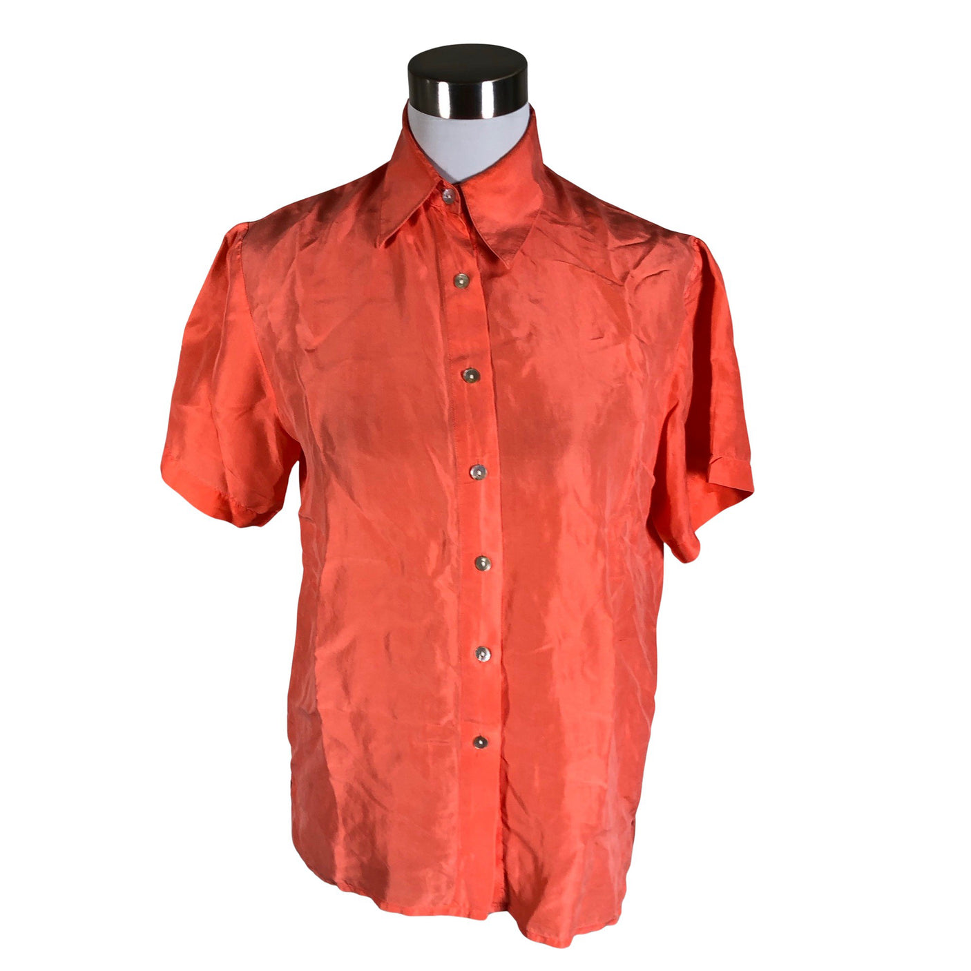 Unisex Stockmann Silk - Lühikeste käistega pluus, suurus 34 - Oranž (1)