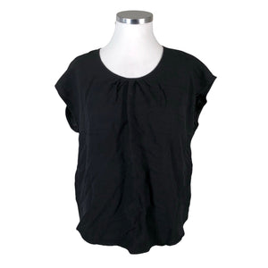 Unisex Zizzi - Lühikeste käistega pluus, suurus 42 - Must (1)