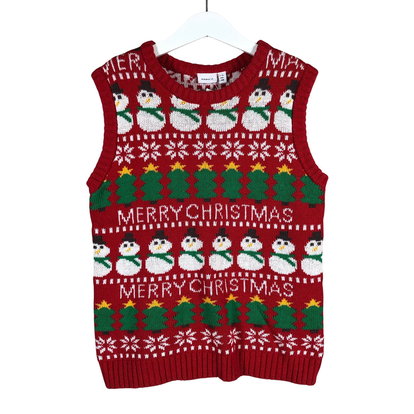 Unisex Name It - Kootud vest, suurus 122 - 128 - Punane (1)