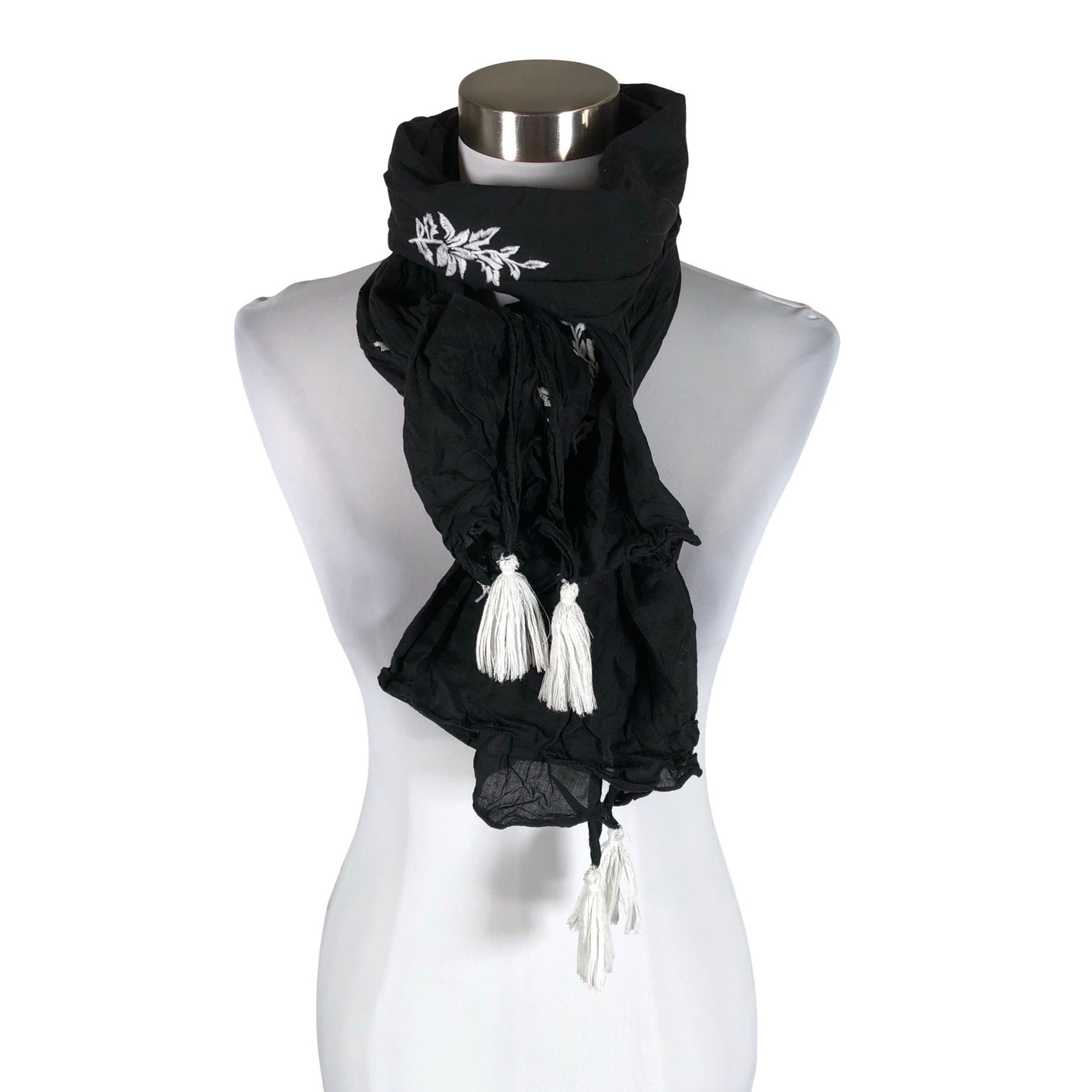 Unisex Ulla Popken - Õhuke sall, suurus Maxi - Must (1)