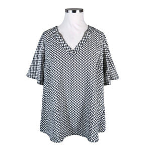 Unisex Zizzi - Lühikeste käistega pluus, suurus 46 - Sinine (1)