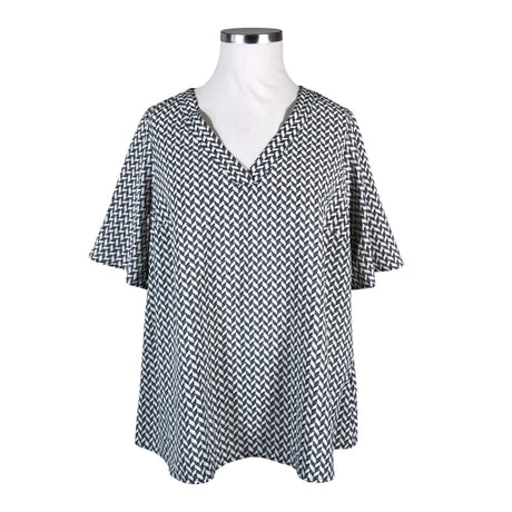 Unisex Zizzi - Lühikeste käistega pluus, suurus 46 - Sinine ()