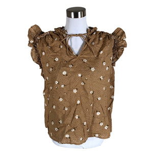 Unisex Holly & Whyte by Lindex - Lühikeste käistega pluus, suurus 38 - Pruun (1)