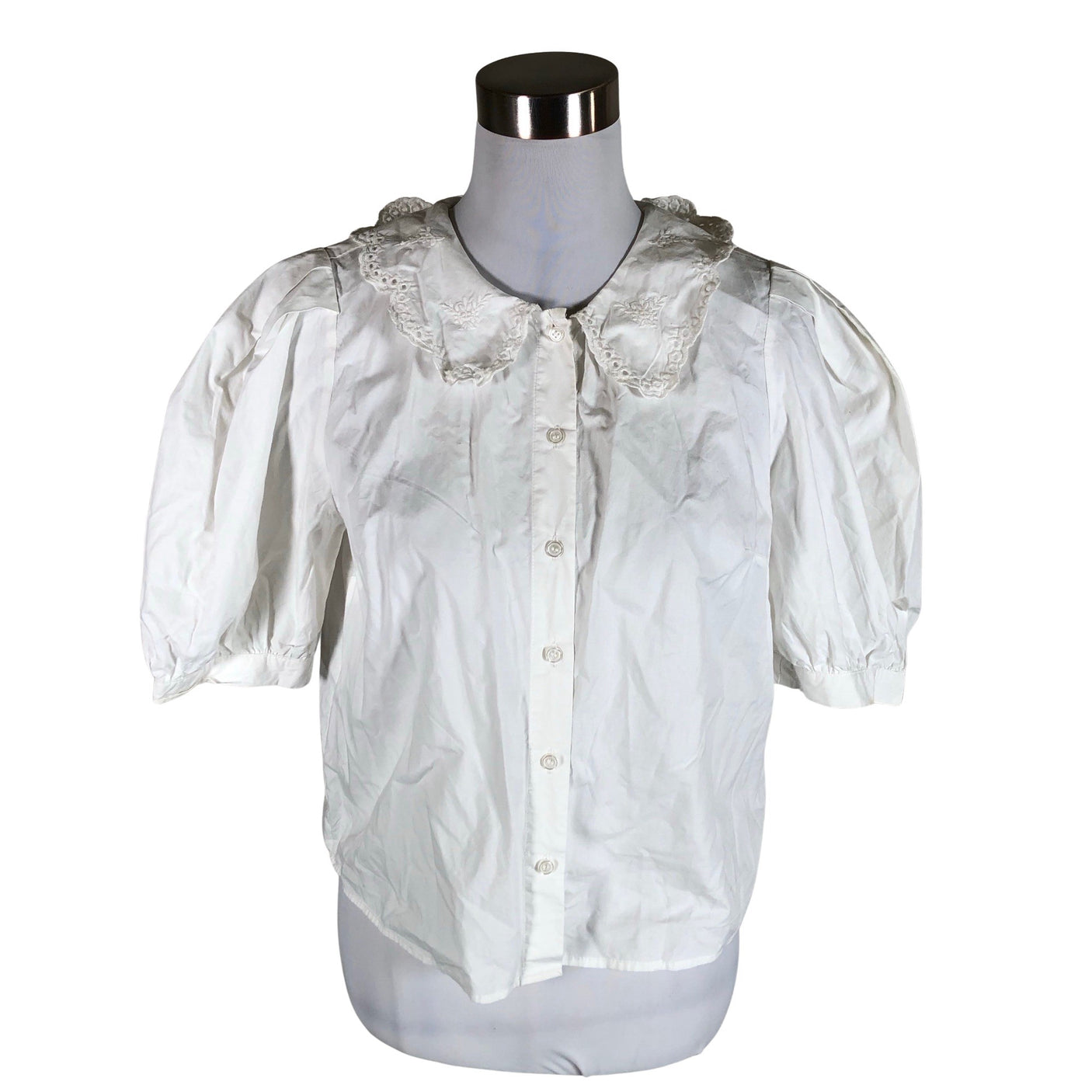 Unisex Lindex - Lühikeste käistega pluus, suurus 36 - Valge (1)