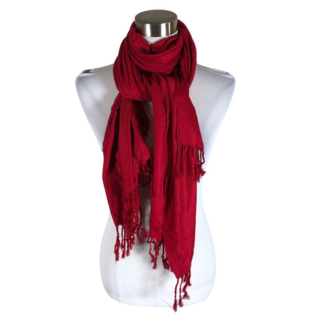 Unisex Pashmina - Õhuke sall, suurus Maxi - Punane ()