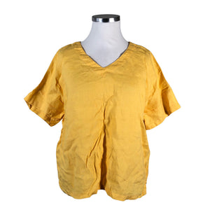 Unisex Nanso - Lühikeste käistega pluus, suurus 48 - Kollane (1)