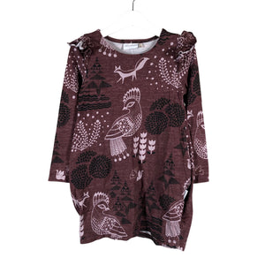 Unisex Versonpuoti - Trikotaažist kleit, suurus 104 - 110 - Veinipunane (1)