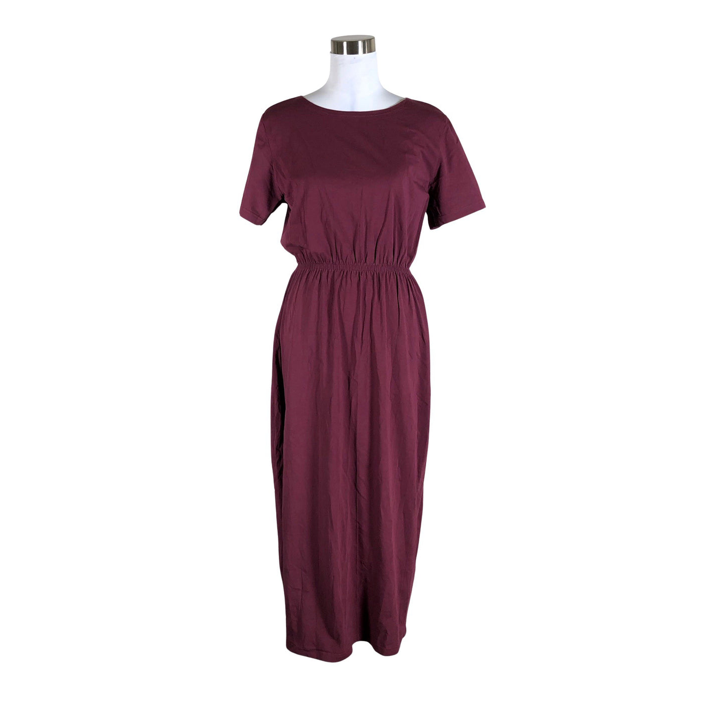 Unisex Puuvillatehdas - Trikotaažist kleit, suurus 40 - Veinipunane (1)