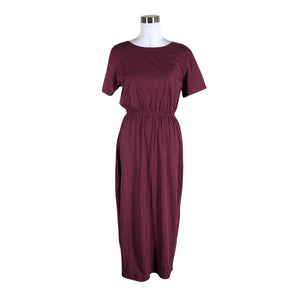 Unisex Puuvillatehdas - Trikotaažist kleit, suurus 40 - Veinipunane (1)