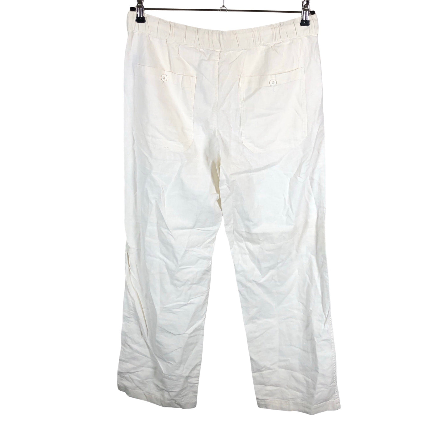 Unisex Solid - Mittevenivad püksid, suurus M - Valge (2)