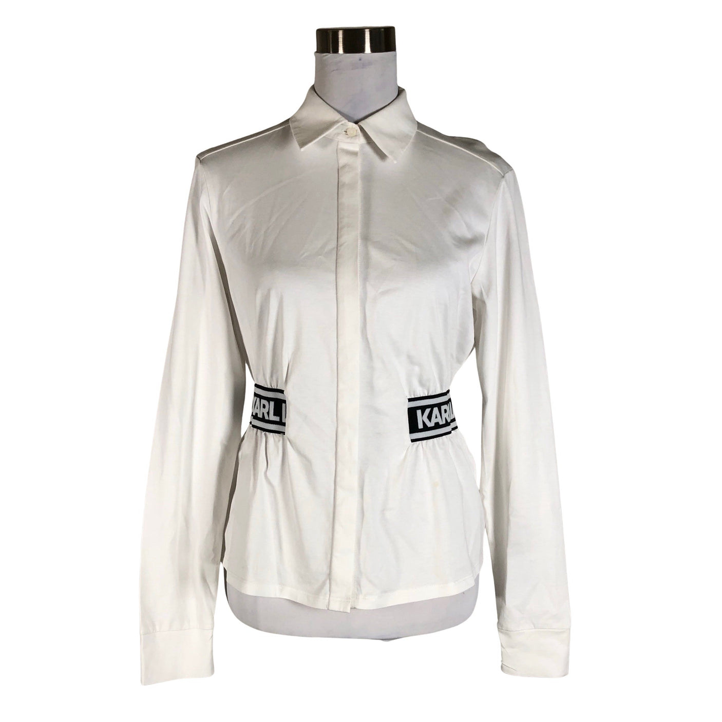 Unisex Karl Lagerfeld - Trikotaažist pluus, suurus 38 - Valge (1)