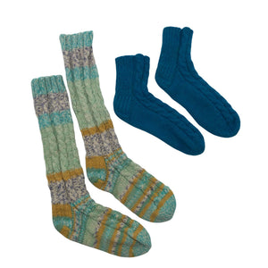 Unisex Handmade - Villased sokid, suurus 35 - Türkiis (1)