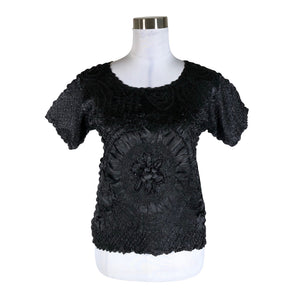 Unisex Molly-Jo - Lühikeste käistega pluus, suurus 38 - Must (1)