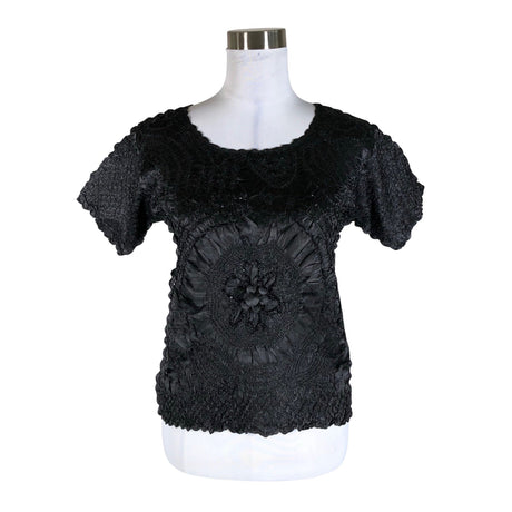 Unisex Molly-Jo - Lühikeste käistega pluus, suurus 38 - Must ()