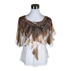 Unisex Bebe - Lühikeste käistega pluus, suurus 36 - Beige (1)